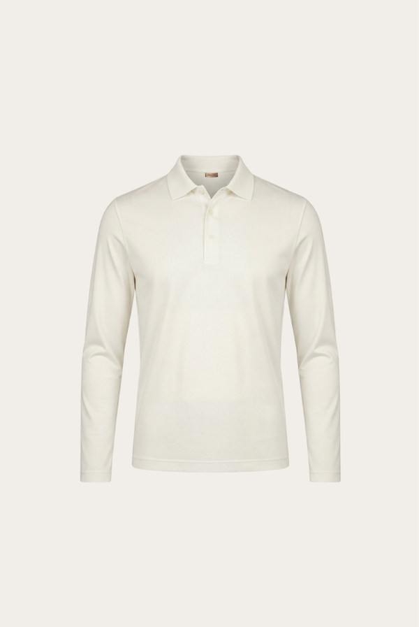 White Long Sleeve Polo