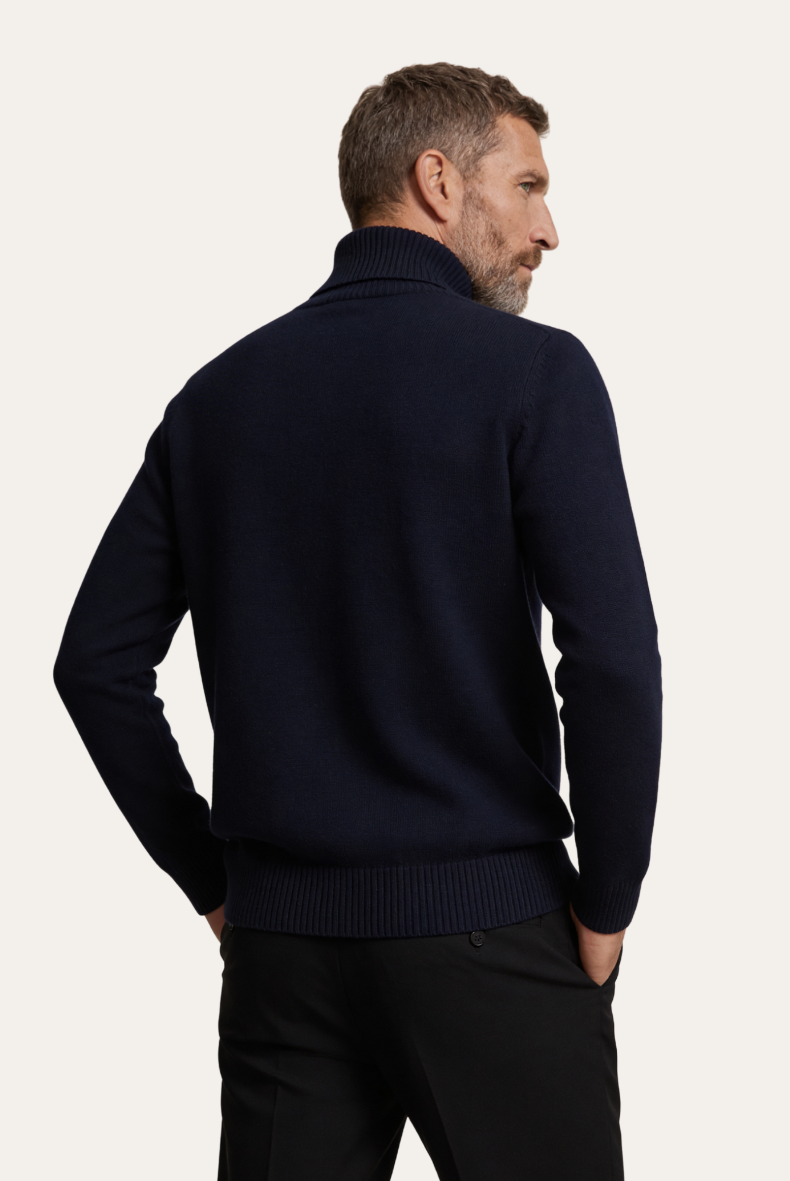 Navy Cashmere Turtleneck
