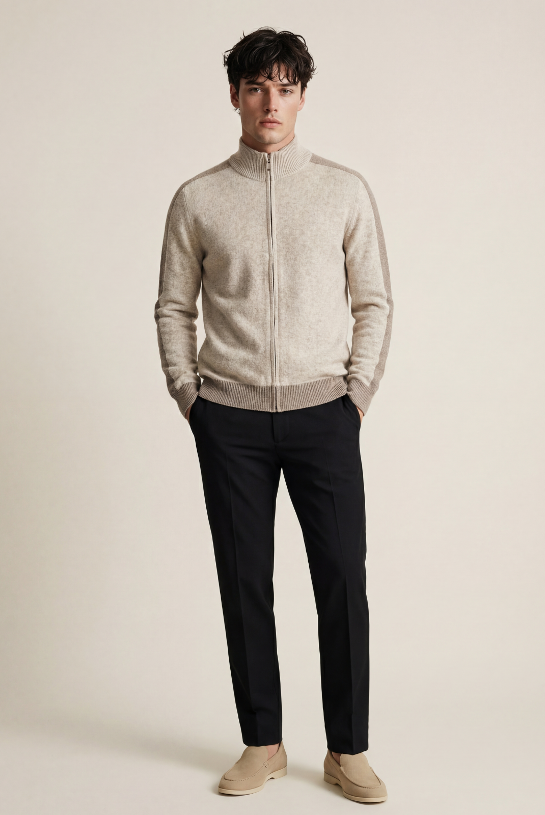 Beige Donati Cashmere Cardigan