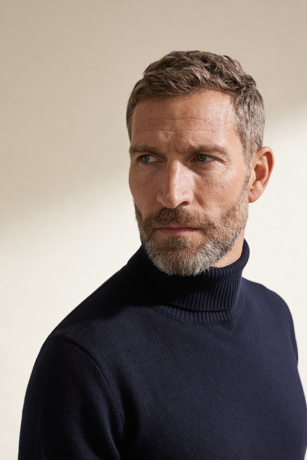 Navy Cashmere Turtleneck