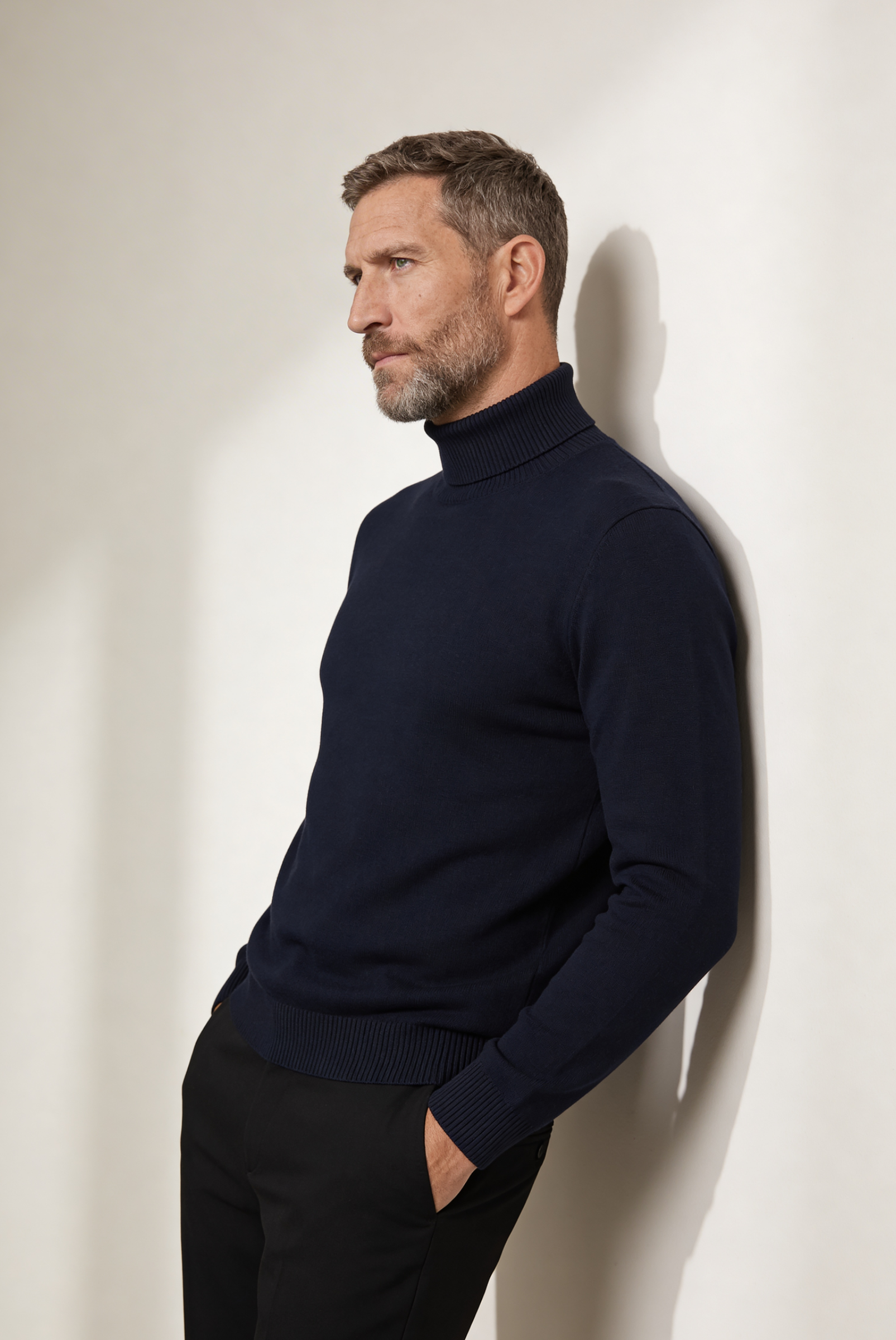 Navy Cashmere Turtleneck