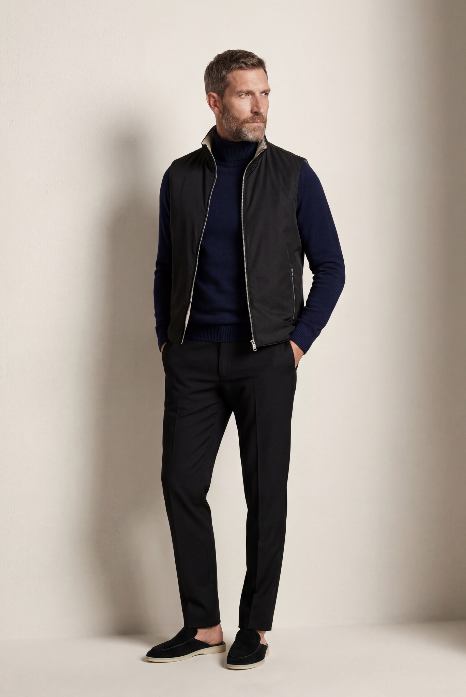 Navy Cashmere Turtleneck