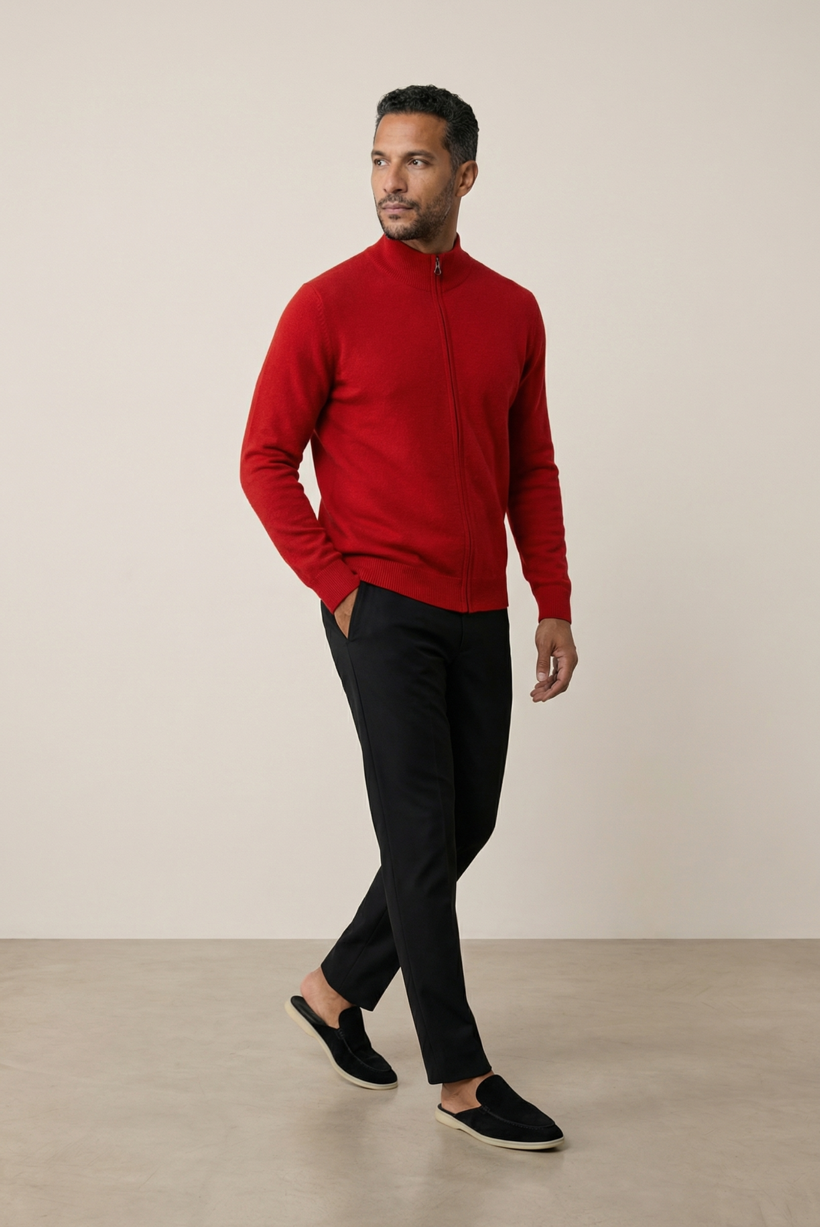 Red Inside-Out Cashmere Cardigan