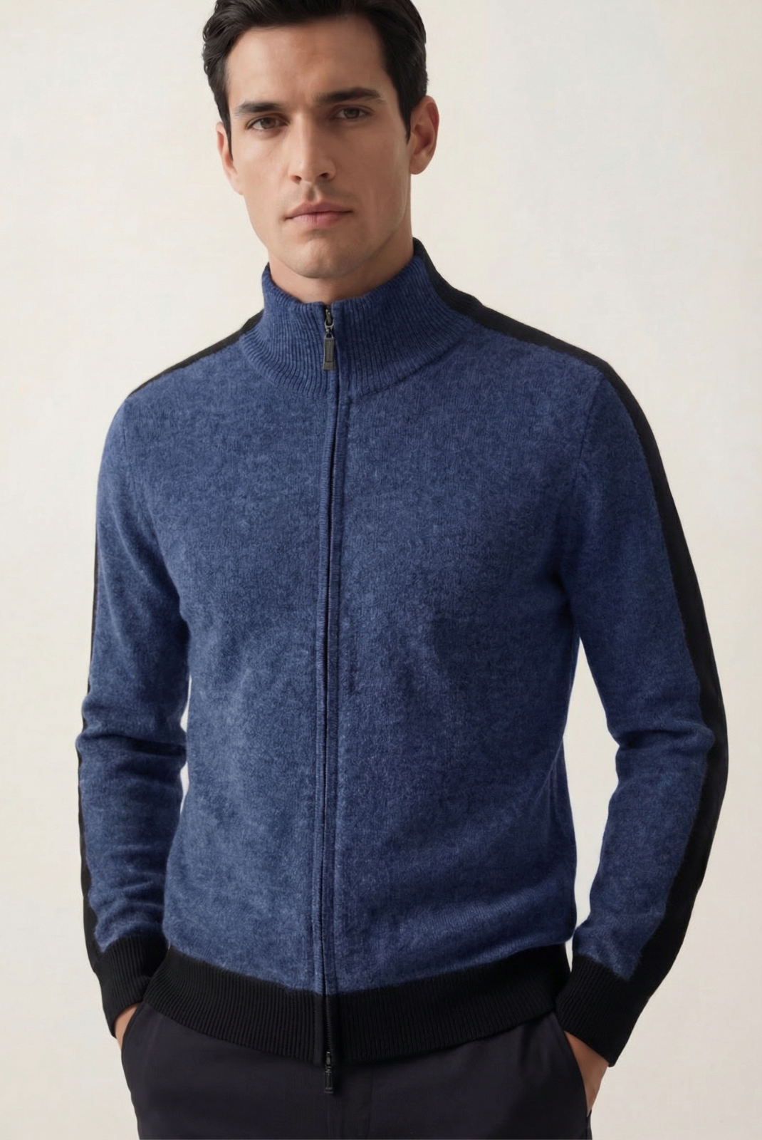 Navy Donati Cashmere Cardigan