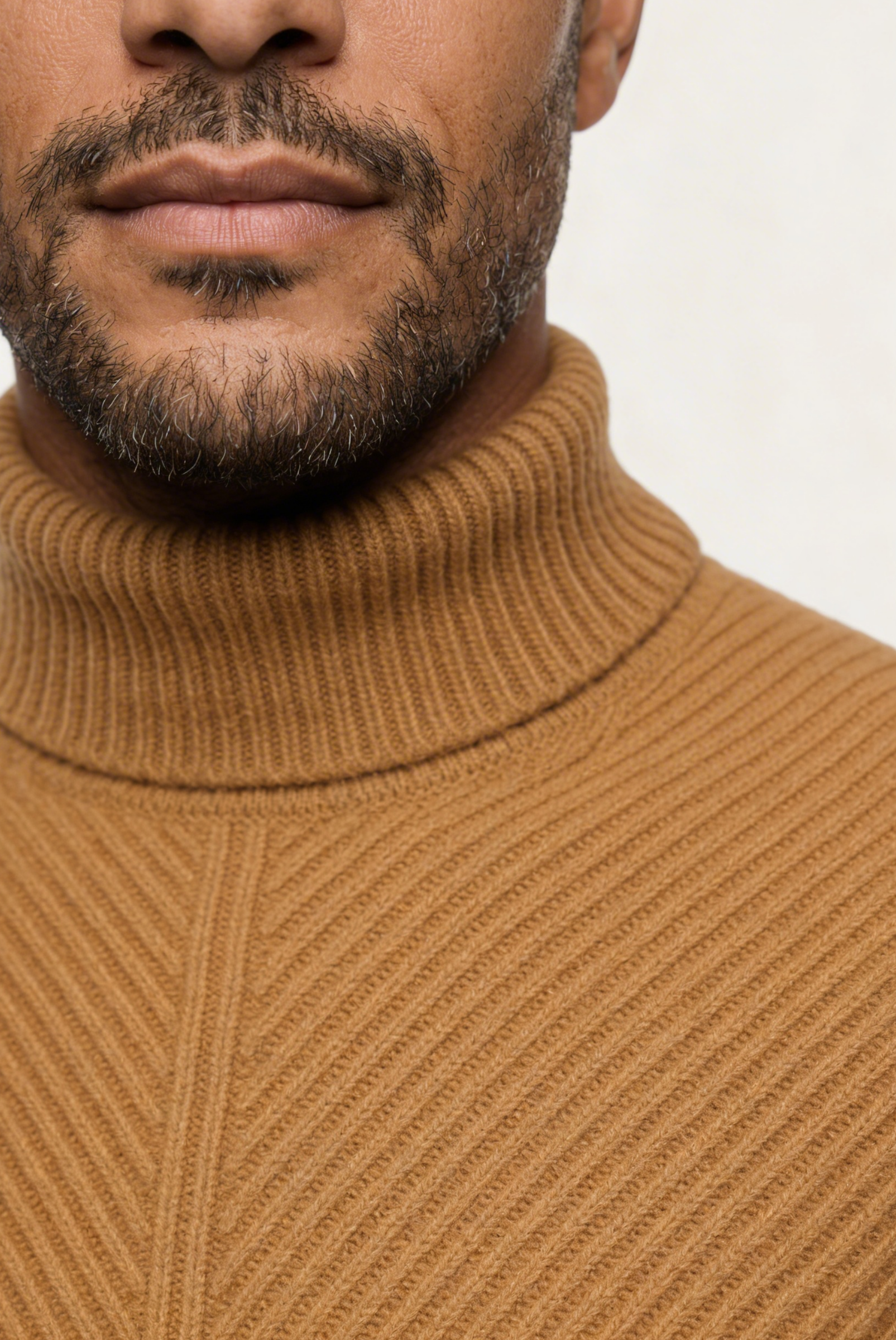 Camel Ribbed Cashmere Sweater