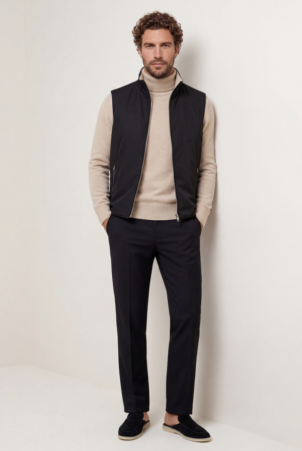 Beige Cashmere Turtleneck
