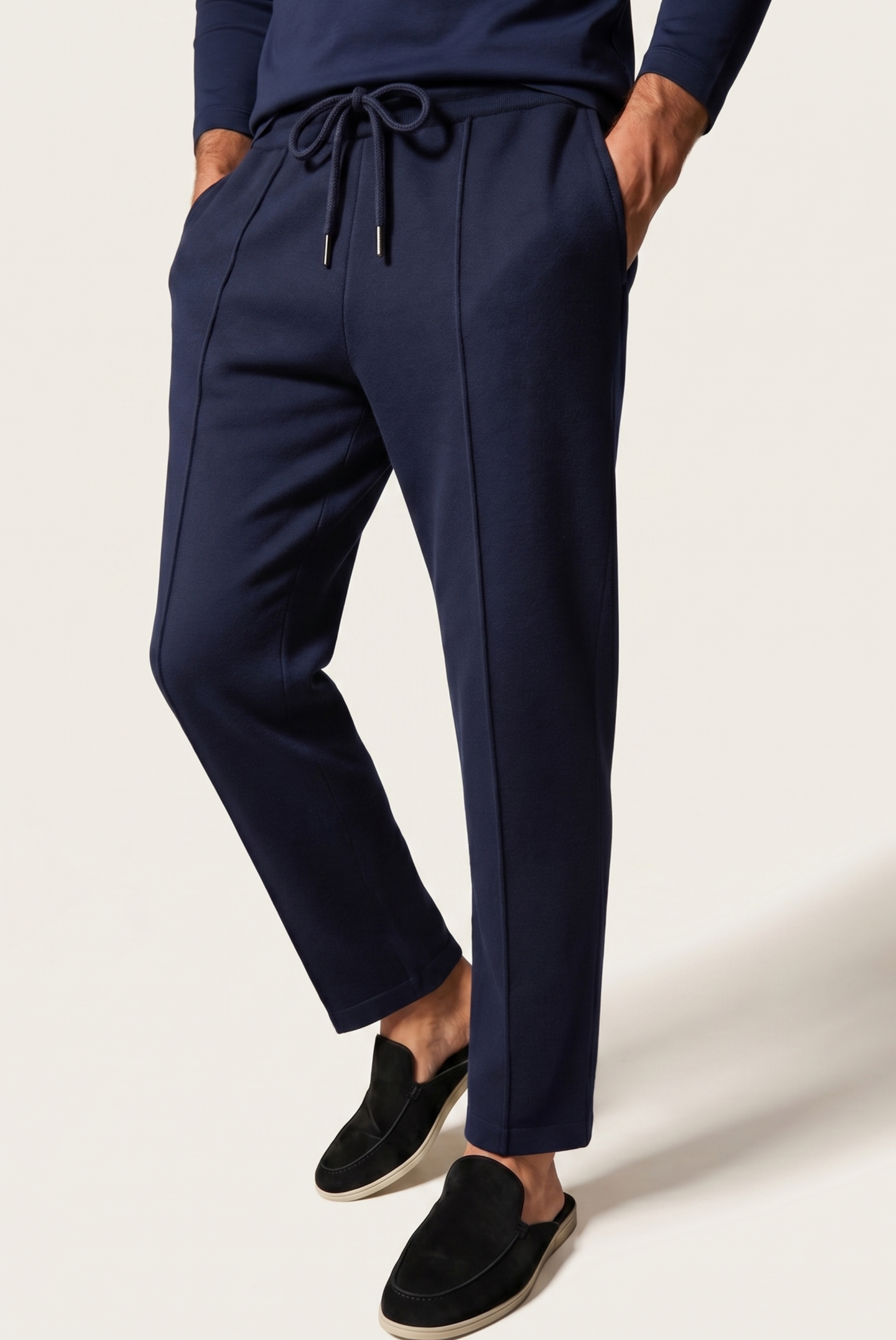 Navy Wool Lounge