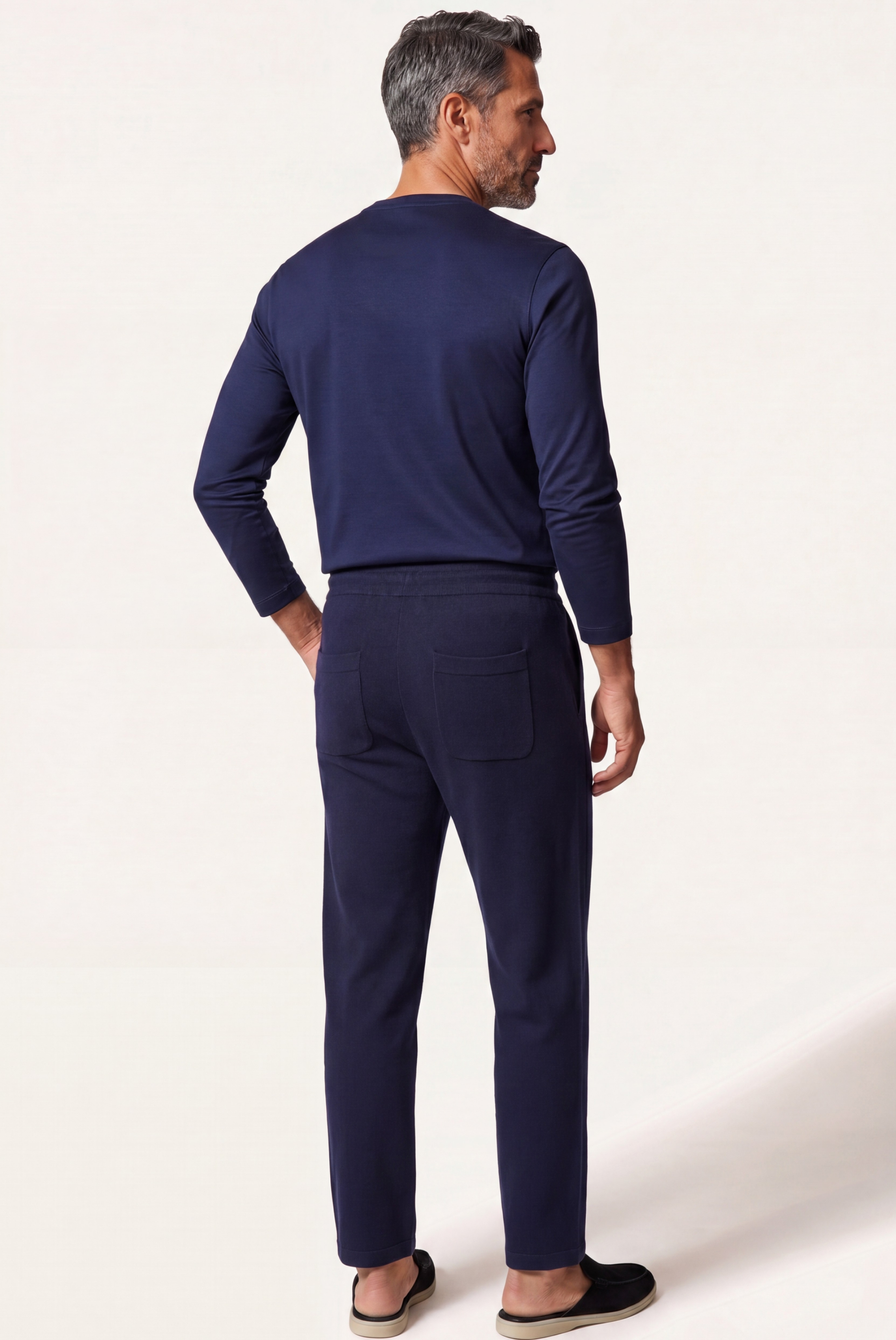 Navy Wool Lounge
