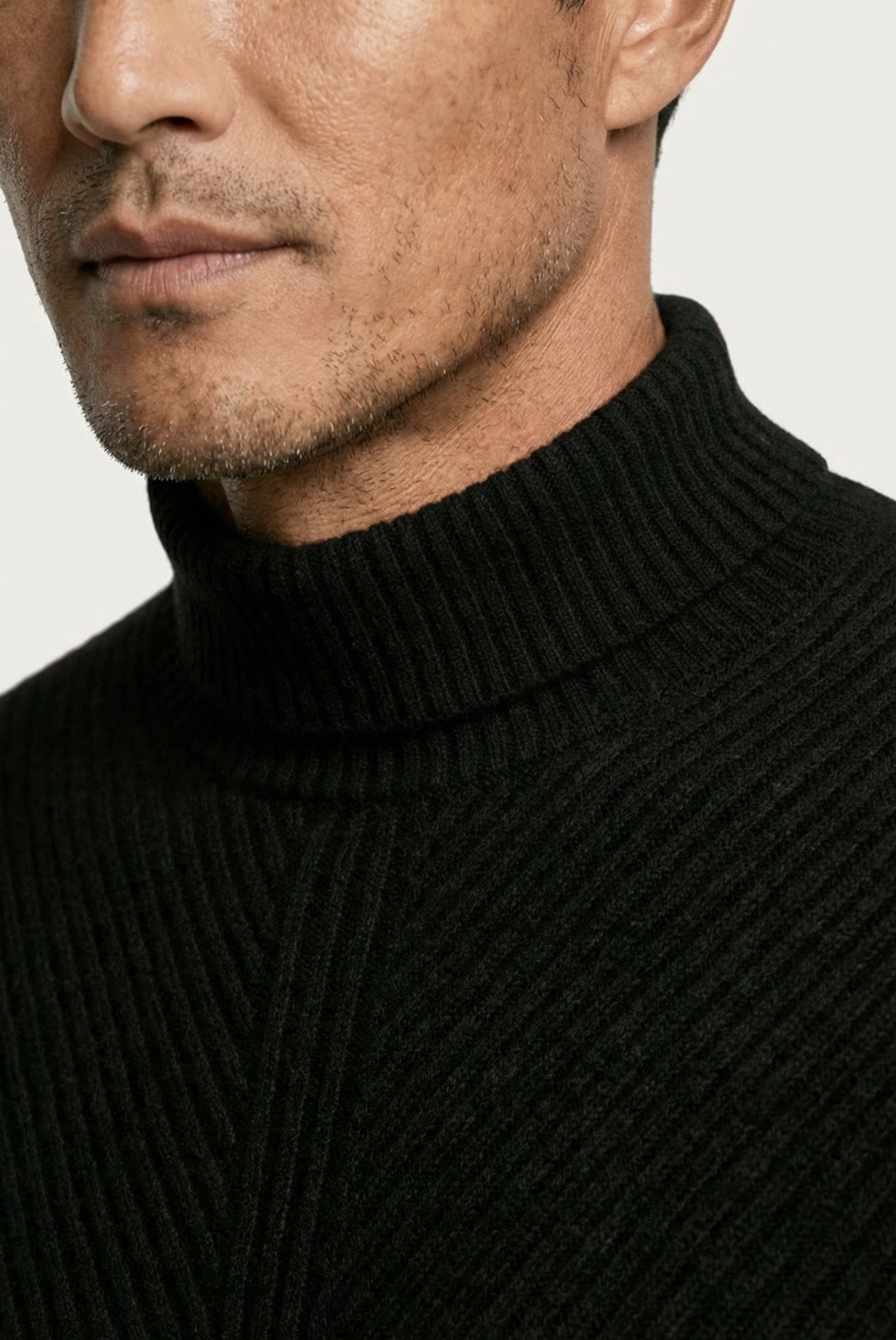 Black Ribbed Cashmere Sweater