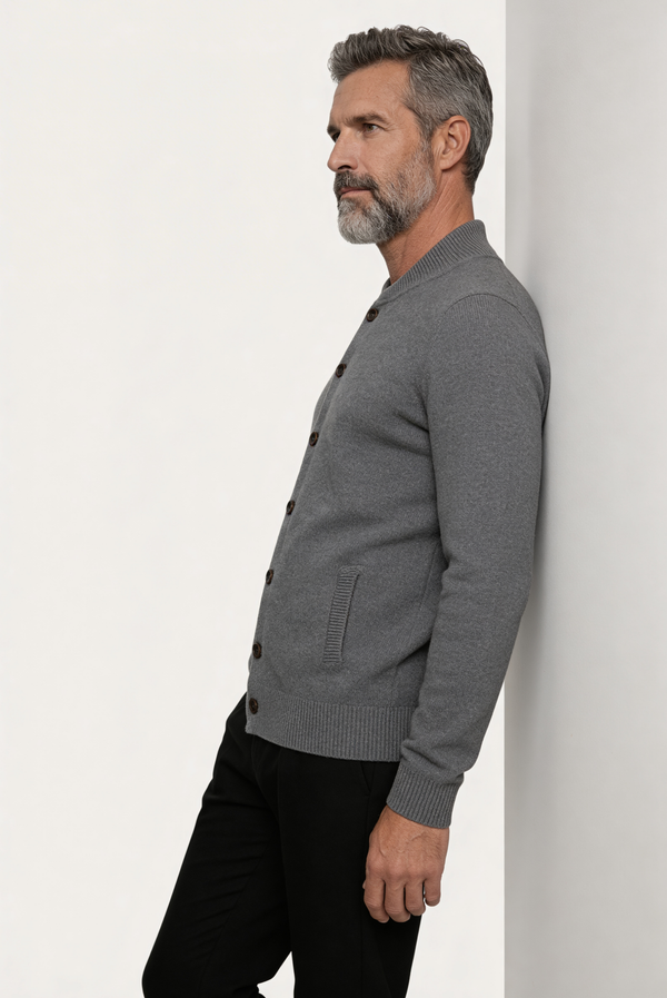 Grey Cashmere Cardigan