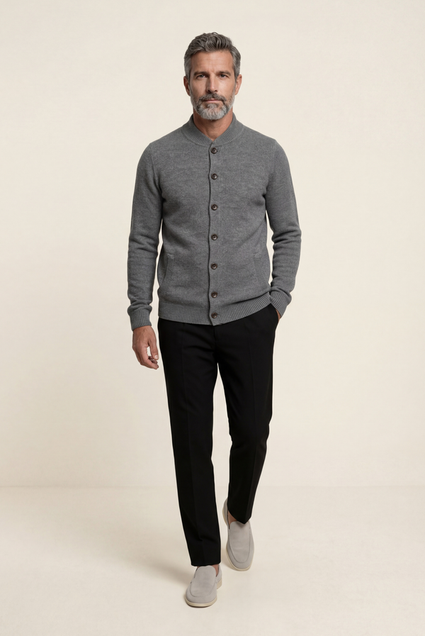 Grey Cashmere Cardigan