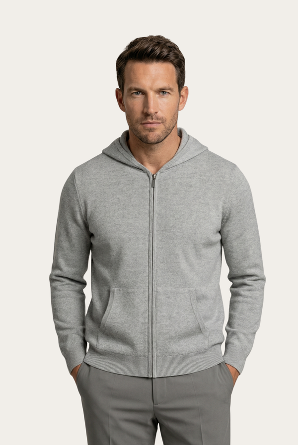 Grey Wool Zip Jacket