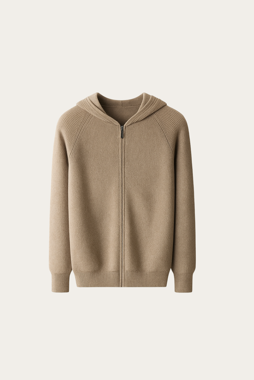 Camel Wool Zip Jacket