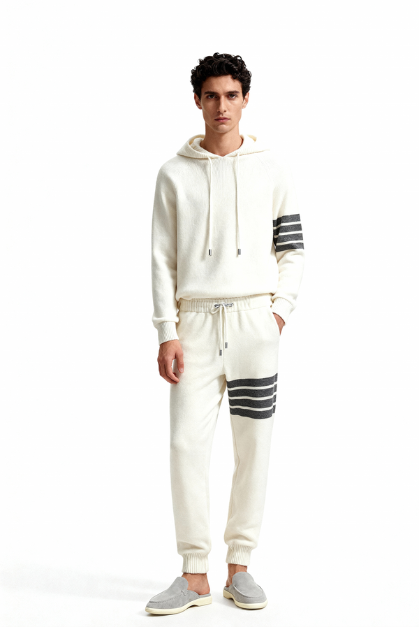 White Wool Jogger Set