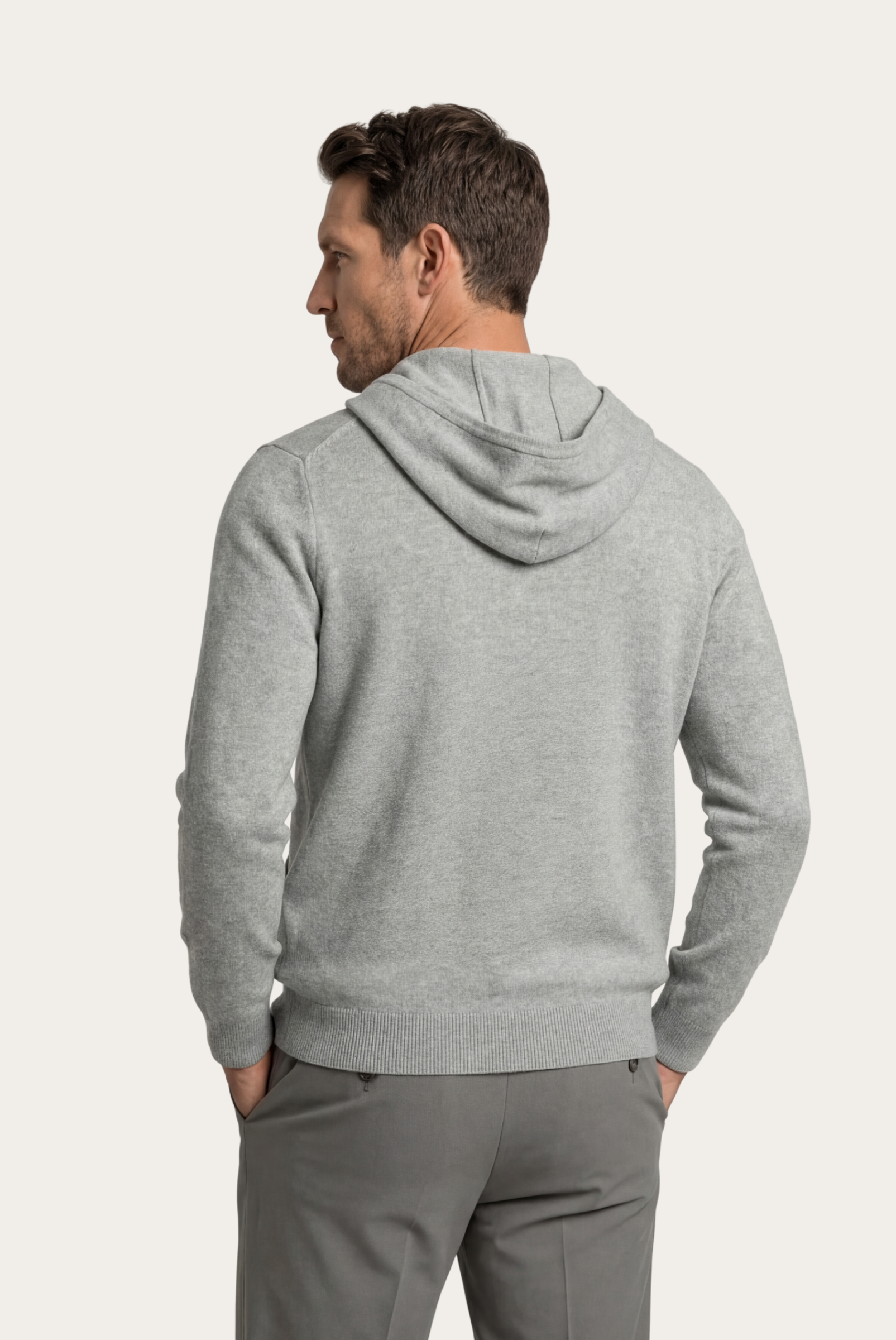 Grey Wool Zip Jacket