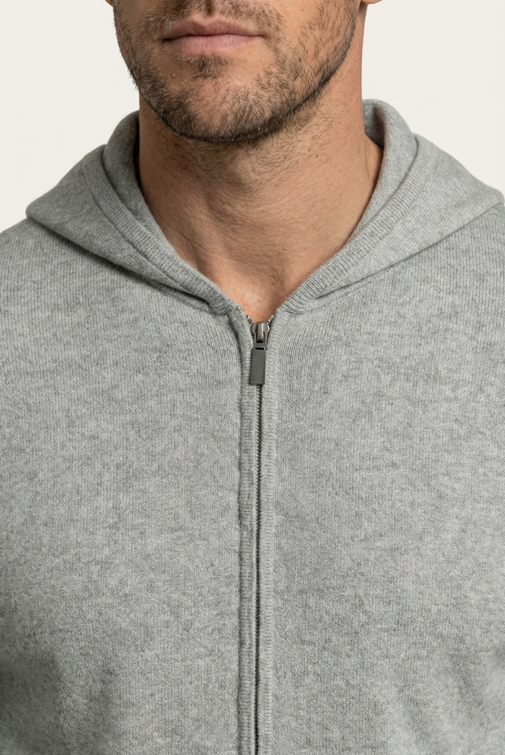 Grey Wool Zip Jacket