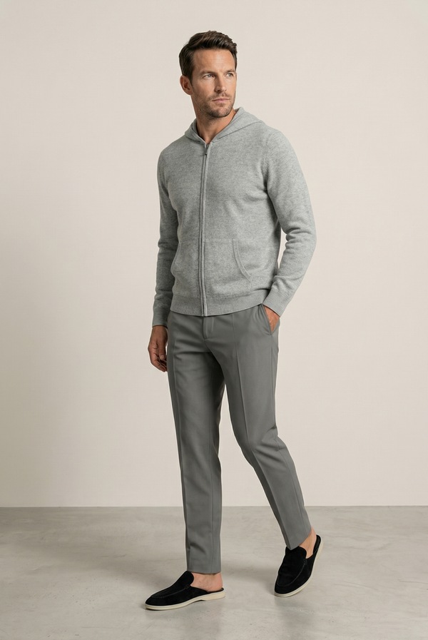 Grey Wool Zip Jacket