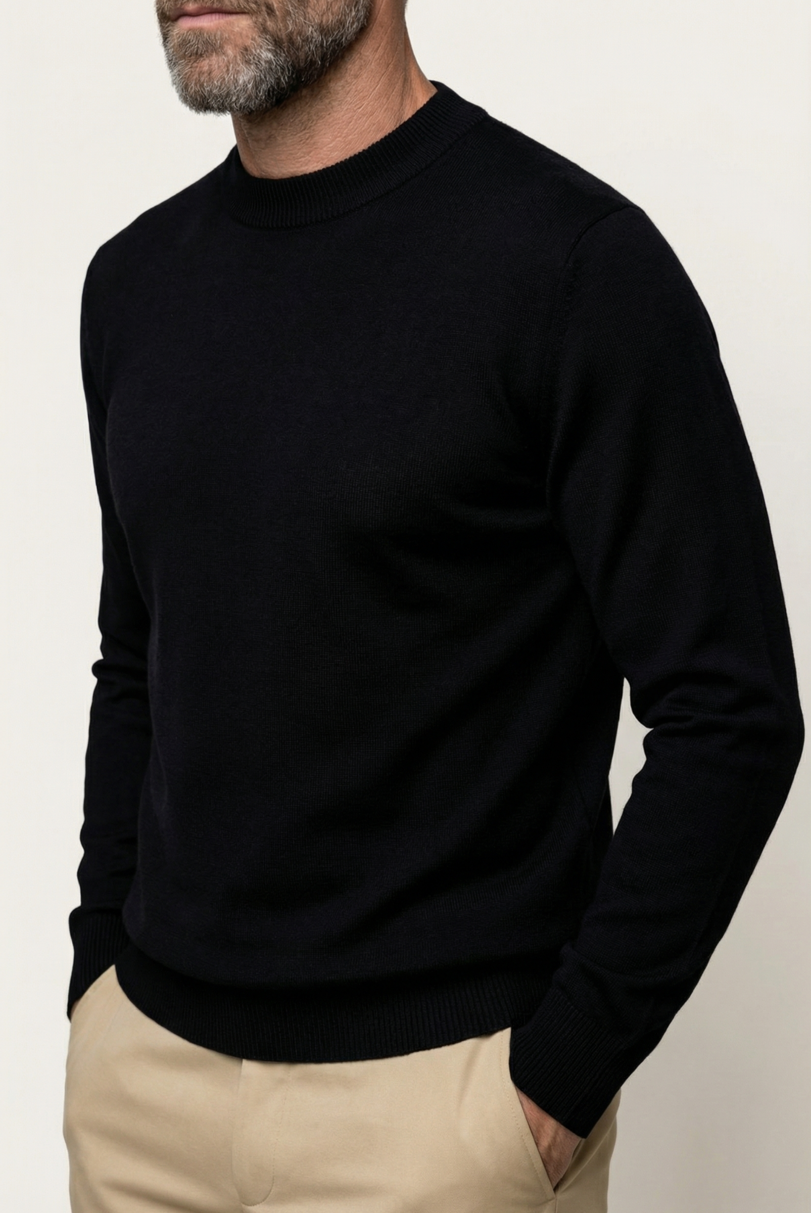 Black Wool Crewneck