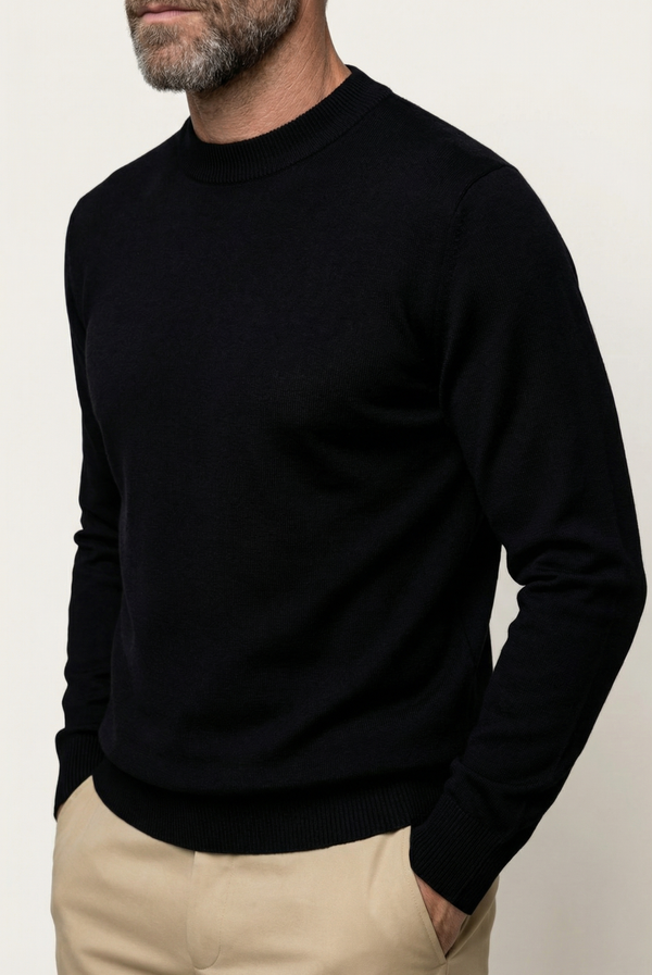 Black Wool Crewneck