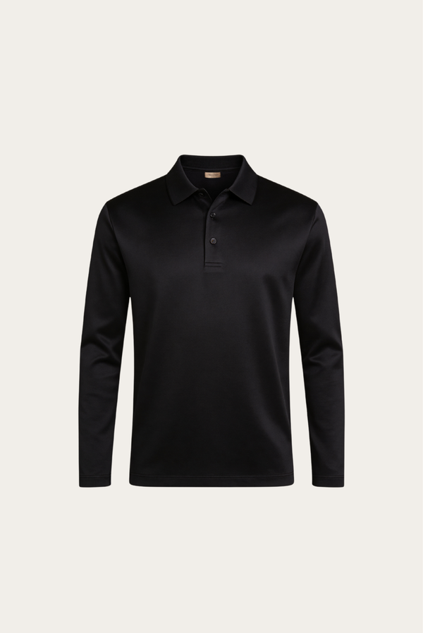 Black Long Sleeve Polo