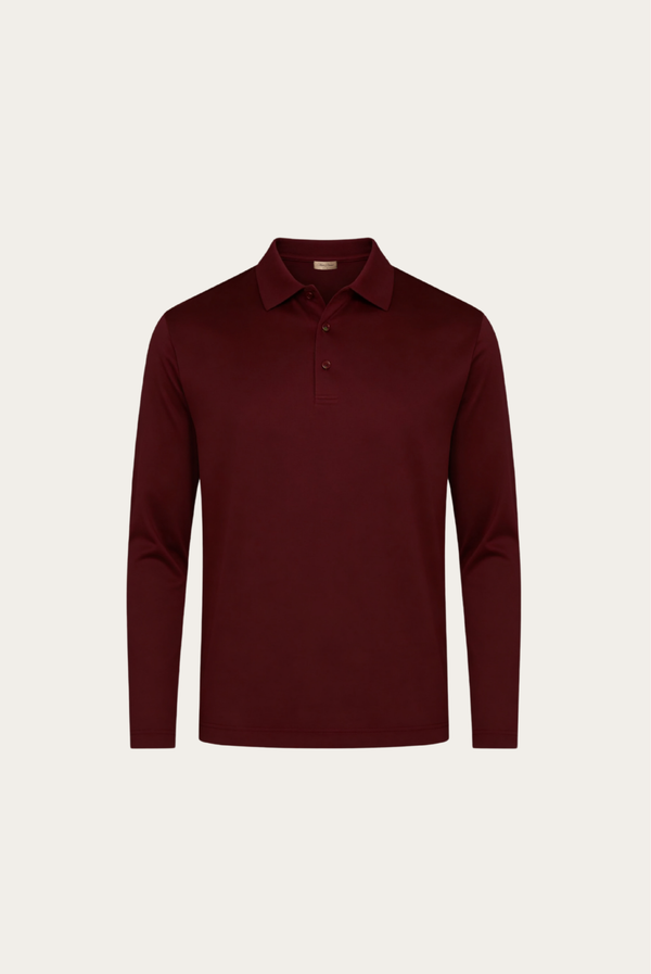 Burgundy Long Sleeve Polo